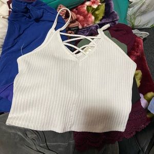 White crop top